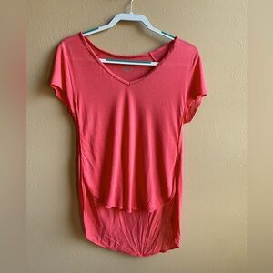 J.lo capped sleeve high low blouse-  color looks pink, but it’s more peach.